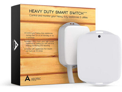 Aeotec Heavy Duty Smart Switch, Z-Wave Generation 5 Plus Home Security ON/Off Controller, 40 amps (EU Version 868-869 MHz)
