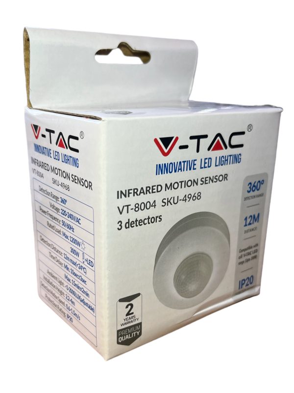 V-TAC Infrared Motion Sensor VT-8004 IP20 White
